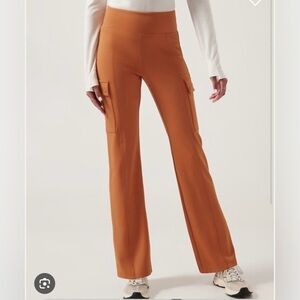 Athleta Delancey Straight Cargo Pant Size 1X Foliage Orange pull on Curvy Girl